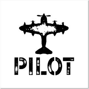 Pilot and Plane military style Posters and Art